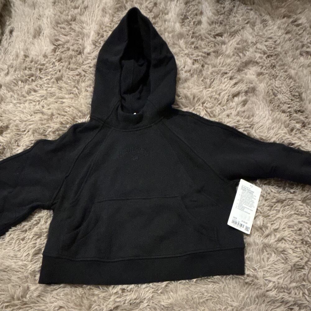 Lululemon Scuba Oversized Hoodie Graphic Black XS/S Pockets Thumbholes